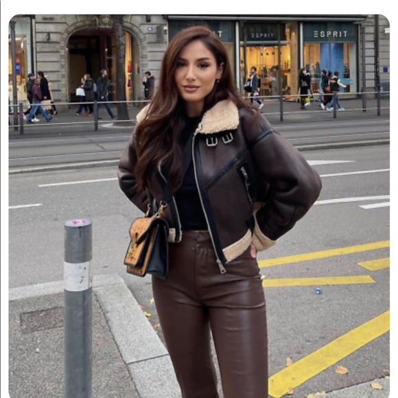 ZARA BROWN DOUBLE FACED JACKET - Picture 1 of 5